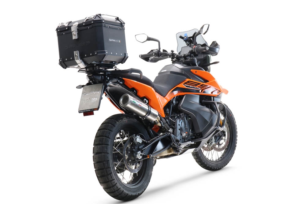 Baúl en aluminio, color negro con placa específica incluida Baúl GPR TECH compatible con  Ktm Adventure 890 L 2021/2024 e5