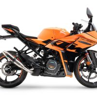 Escape compatible con Ktm Rc 125 2021-2024, Deeptone Inox, Escape racing, silenciador con tubo de conexion, articulo sin homologacion 