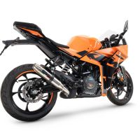 Escape compatible con Ktm Rc 125 2021-2024, Deeptone Inox, Escape racing, silenciador con tubo de conexion, articulo sin homologacion 