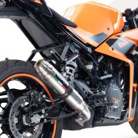 Escape compatible con Ktm Rc 125 2021-2024, Deeptone Inox, Escape racing, silenciador con tubo de conexion, articulo sin homologacion 