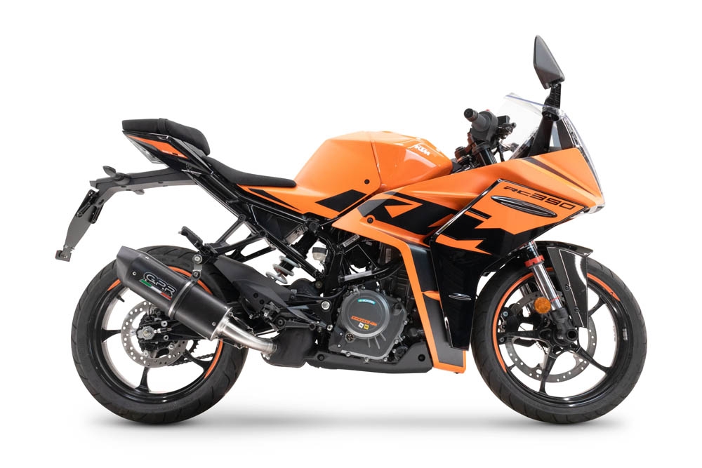 Escape compatible con Ktm Rc 390 2022-2024, Furore Evo4 Nero, Escape legal, homologado, silenciador con db killer desmontable y tubo de conexión específico 