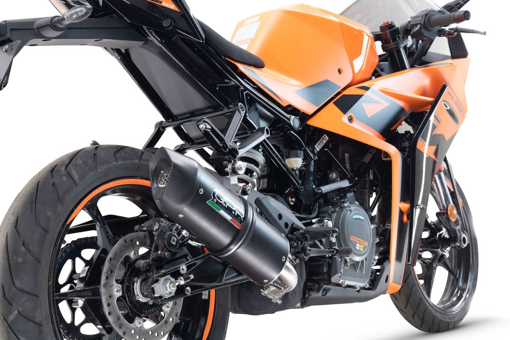 Escape compatible con Ktm Rc 390 2022-2024, Furore Evo4 Nero, Escape legal, homologado, silenciador con db killer desmontable y tubo de conexión específico 