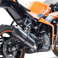 Escape compatible con Ktm Rc 390 2022-2024, Furore Evo4 Nero, Escape legal, homologado, silenciador con db killer desmontable y tubo de conexión específico 