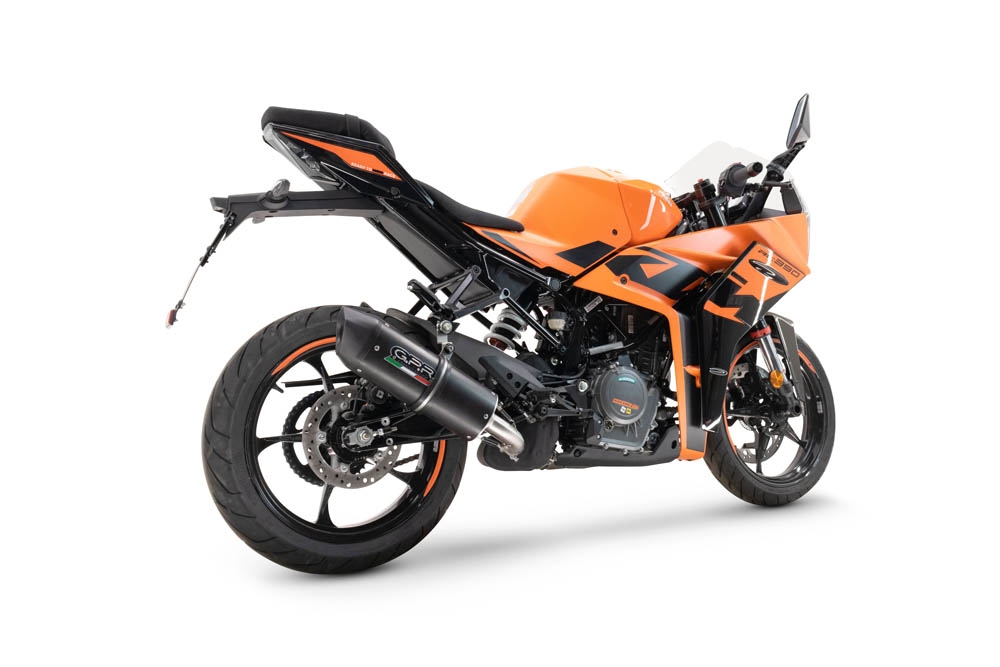 Escape compatible con Ktm Rc 390 2022-2024, Furore Evo4 Nero, Escape legal, homologado, silenciador con db killer desmontable y tubo de conexión específico 