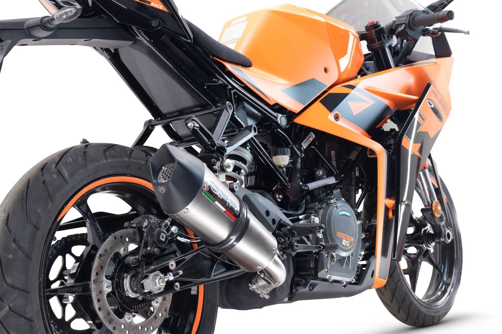 Escape compatible con Ktm Rc 125 2021-2024, M3 Inox , Escape legal, homologado, silenciador con db killer desmontable y tubo de conexión específico 