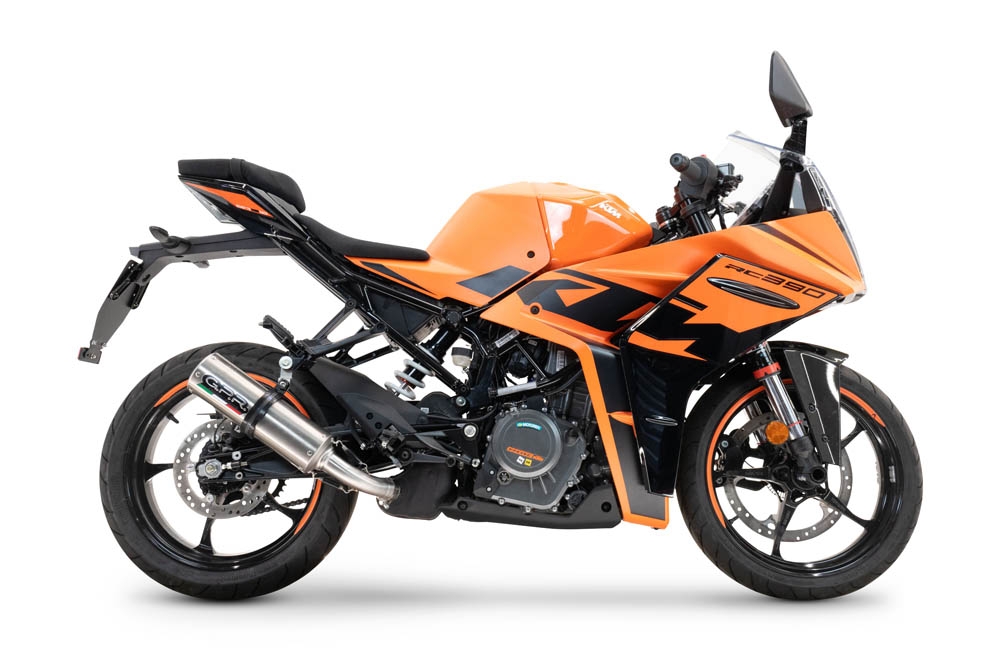 Escape compatible con Ktm Rc 125 2021-2024, M3 Inox , Escape racing, silenciador con tubo de conexion, articulo sin homologacion 