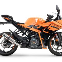 Escape compatible con Ktm Rc 125 2021-2024, M3 Inox , Escape racing, silenciador con tubo de conexion, articulo sin homologacion 