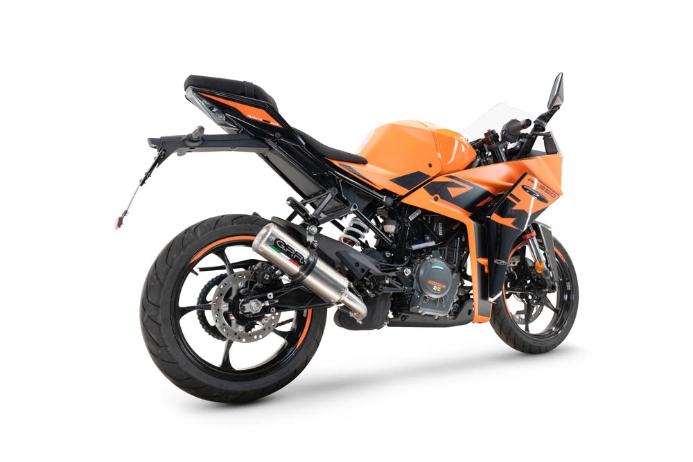 Escape compatible con Ktm Rc 125 2021-2024, M3 Inox , Escape racing, silenciador con tubo de conexion, articulo sin homologacion 