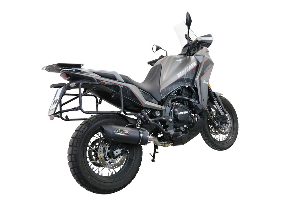 Escape compatible con Moto Morini X-CAPE 650 2021-2024, Furore Evo4 Nero, Escape semi-completo homologado, con db killer extraible y catalizador 