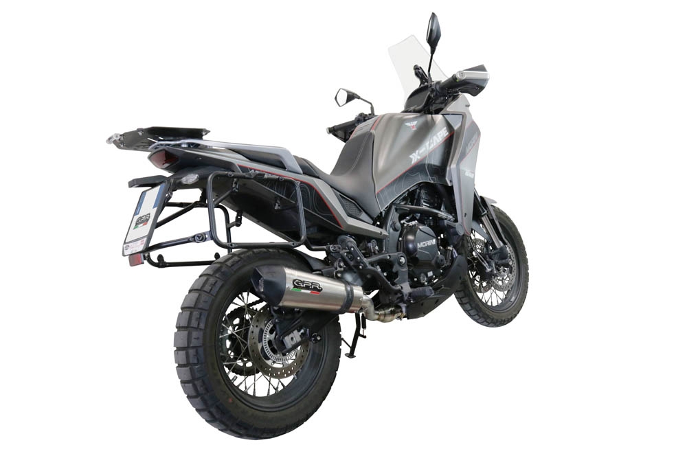 GPR escape compatible con  Moto Morini X-CAPE 650 2021-2024, New Grand Prix Evo Titanium, Escape semi-completo homologado, con db killer extraible y catalizador 