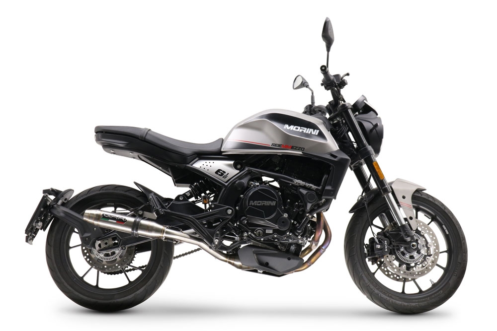 Escape compatible con Moto Morini Seiemmezzo Str 2022-2024, Deeptone Inox, Escape semi-completo homologado, con db killer extraible y catalizador 