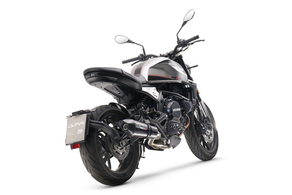 Escape compatible con Moto Morini Seiemmezzo Scr 2022-2024, GP Evo4 Poppy, Escape semi-completo homologado, con db killer extraible y catalizador 
