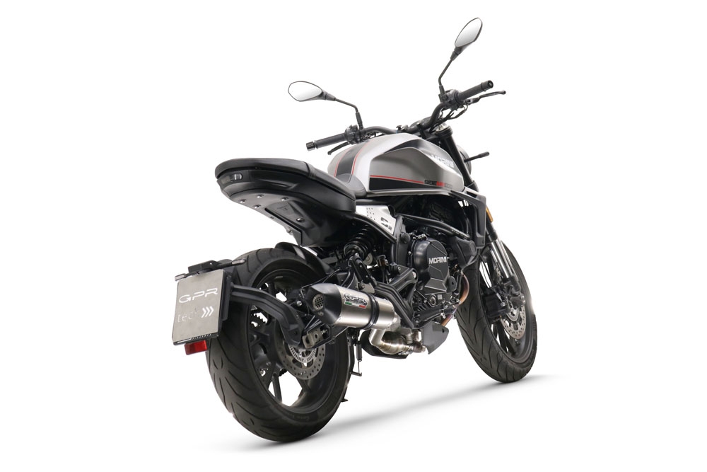 GPR escape compatible con  Moto Morini Seiemmezzo Str 2022-2024, New Grand Prix Evo Titanium, Escape semi-completo homologado, con db killer extraible y catalizador 