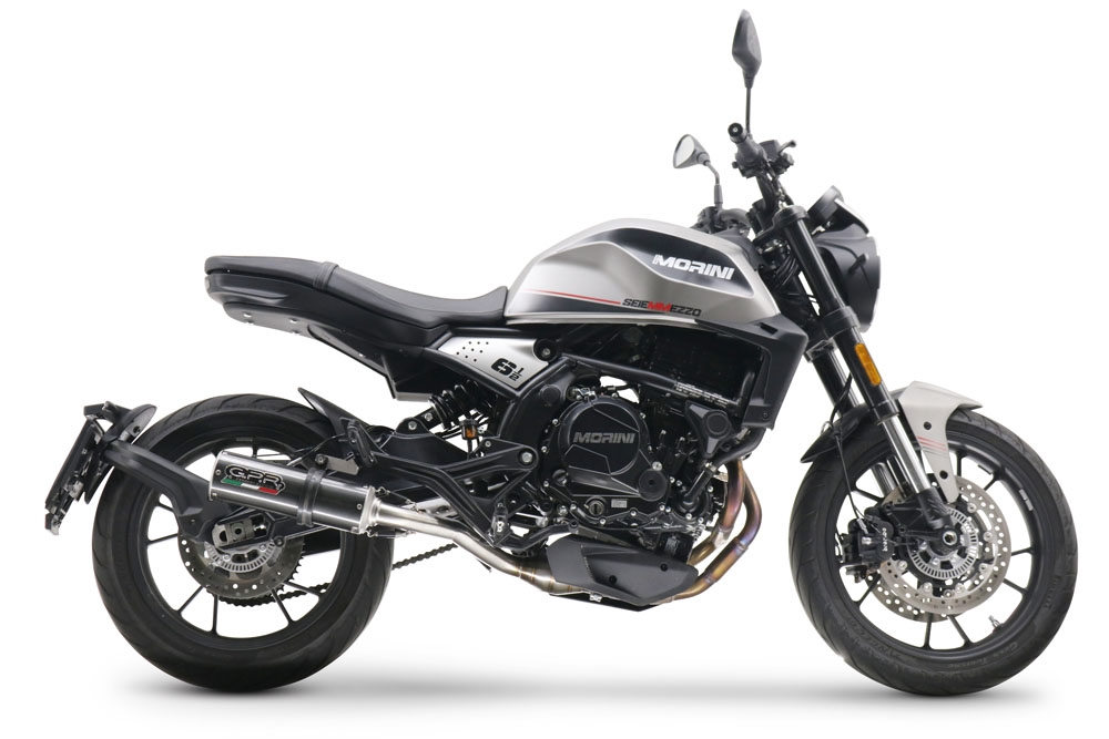 Escape compatible con Moto Morini Seiemmezzo Scr 2022-2024, M3 Poppy , Escape semi-completo homologado, con db killer extraible y catalizador 
