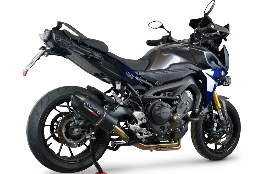 Escape compatible con Yamaha Tracer 9 GT 2021-2024, Furore Evo4 Nero, Escape completo homologado y legal,con catalizador incluido db killer extraíble 