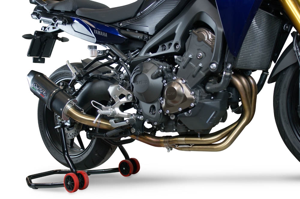 Escape compatible con Yamaha Tracer 9 GT 2021-2024, Furore Evo4 Nero, Escape completo homologado y legal,con catalizador incluido db killer extraíble 