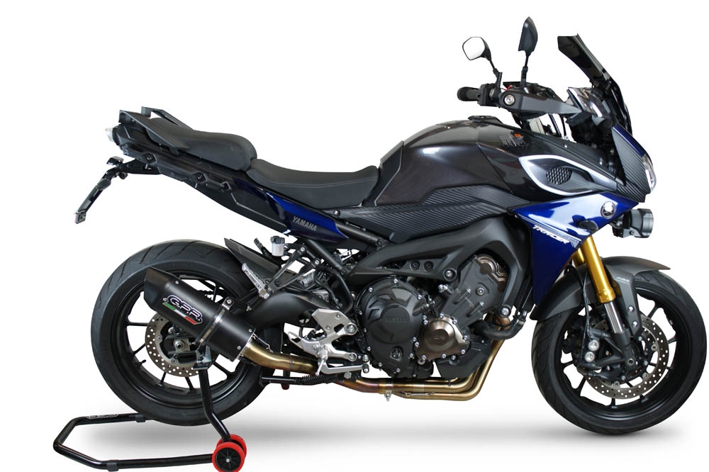 Escape compatible con Yamaha Tracer 9 GT 2021-2024, Furore Evo4 Nero, Escape completo homologado y legal,con catalizador incluido db killer extraíble 