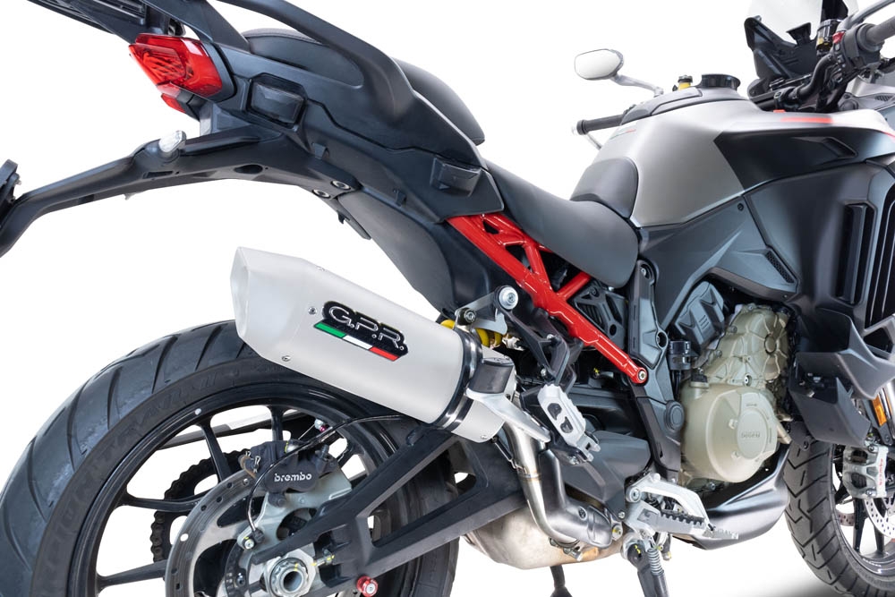 Escape compatible con Ducati Multistrada V4 Grand Tour 2024-2025, Albus Evo4, Escape legal, homologado, silenciador con db killer desmontable y tubo de conexión específico 