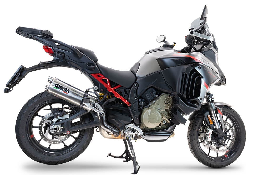 Escape compatible con Ducati Multistrada V4 - S 2022-2024, Dual Inox, Escape legal, homologado, silenciador con db killer desmontable y tubo de conexión específico 