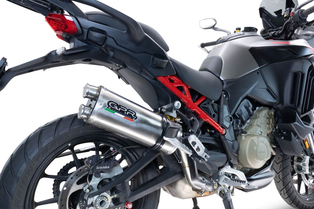 Escape compatible con Ducati Multistrada V4 - S 2022-2024, Dual Inox, Escape legal, homologado, silenciador con db killer desmontable y tubo de conexión específico 