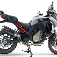 Escape compatible con Ducati Multistrada V4 Grand Tour 2024-2025, Dual Poppy, Escape legal, homologado, silenciador con db killer desmontable y tubo de conexión específico 