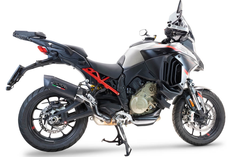 Escape compatible con Ducati Multistrada V4 Grand Tour 2024-2025, Furore Evo4 Nero, Escape legal, homologado, silenciador con db killer desmontable y tubo de conexión específico 