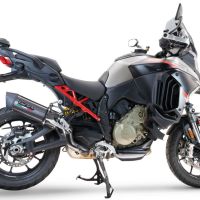 Escape compatible con Ducati Multistrada V4 Grand Tour 2024-2025, Furore Evo4 Poppy, Escape legal, homologado, silenciador con db killer desmontable y tubo de conexión específico 