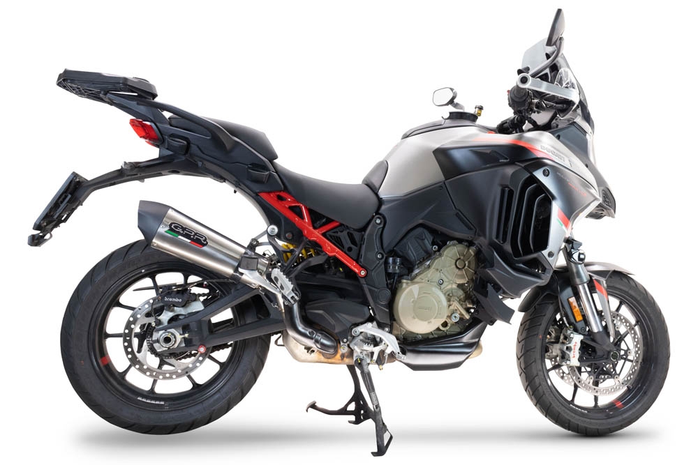 Escape compatible con Ducati Multistrada V4 - S 2022-2024, GP Evo4 Titanium, Escape legal, homologado, silenciador con db killer desmontable y tubo de conexión específico 