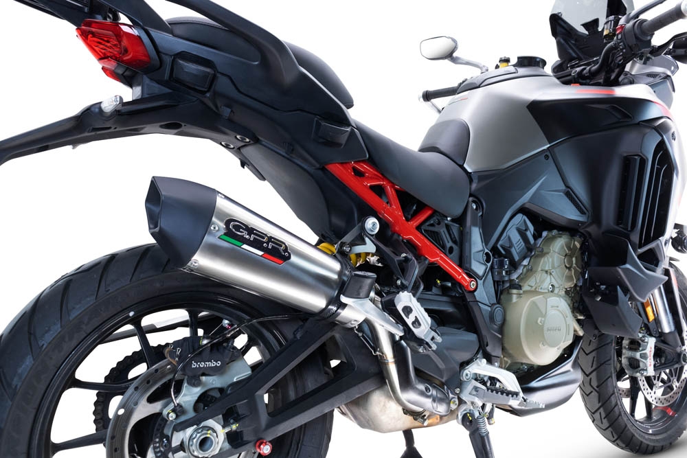 Escape compatible con Ducati Multistrada V4 - S 2022-2024, GP Evo4 Titanium, Escape legal, homologado, silenciador con db killer desmontable y tubo de conexión específico 