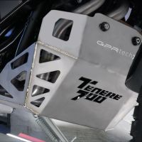 Escape compatible con Yamaha Tenere 700 2021-2024, Decatalizzatore + Paracoppa Titanio, Tubo supresor de catalizador más placa protectora de titanio del motor 