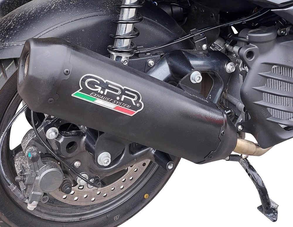 Escape compatible con Bmw C 400 X -GT 2019-2020, Pentaroad Black, Escape legal, homologado, silenciador con catalizador, db killer desmontable y tubo de conexión específico 