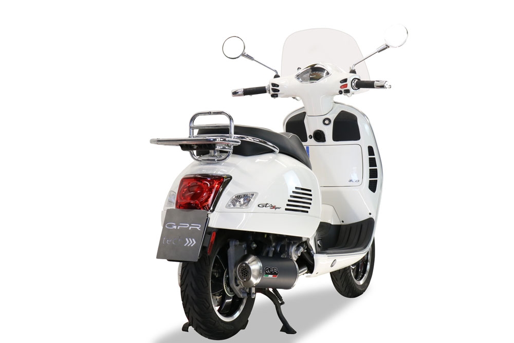 Escape compatible con Piaggio Vespa Gts 250 I.E. 2005-2015, Evo4 Road, Escape completo homologado y legal, incluido db killer extraíble 