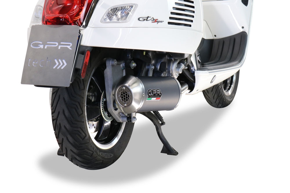 Escape compatible con Piaggio Vespa Gts 250 I.E. 2005-2015, Evo4 Road, Escape completo homologado y legal, incluido db killer extraíble 