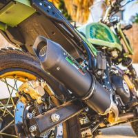 Escape compatible con Royal Enfield Himalayan 410 DIAM 42.5 2017-2020, Furore Evo4 Nero, Escape legal, homologado, silenciador con catalizador, db killer desmontable y tubo de conexión específico 