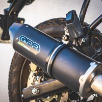 Escape compatible con Royal Enfield Himalayan 410 DIAM 42.5 2017-2020, Furore Evo4 Nero, Escape legal, homologado, silenciador con catalizador, db killer desmontable y tubo de conexión específico 