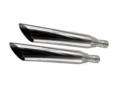 Escape compatible con Harley Davidson Sportster 883 2004-2009, Slash Inox, Par de terminales de escape homologados, con db killer extraíbles y tubos de conexión específicos 