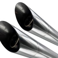 Escape compatible con Harley Davidson Sportster 1200 2004-2009, Slash Inox, Par de terminales de escape homologados, con db killer extraíbles y tubos de conexión específicos 