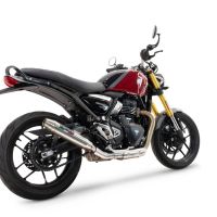 Escape compatible con Triumph Scrambler 400 X 2023-2025, Deeptone Inox, Escape legal, homologado, silenciador con db killer desmontable y tubo de conexión específico 