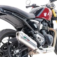 Escape compatible con Triumph Speed 400 2023-2025, Satinox , Escape legal, homologado, silenciador con db killer desmontable y tubo de conexión específico 