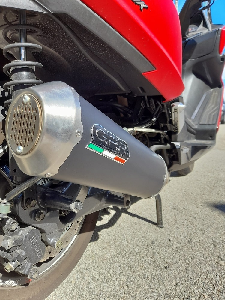 Escape compatible con Kymco Downtown 125 2021-2023, Evo4 Road, Escape completo homologado y legal,con catalizador incluido db killer extraíble 