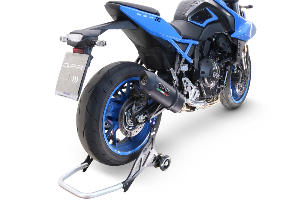 Escape compatible con Suzuki Gsx-8S 2022-2024, Furore Evo4 Nero, Escape completo homologado y legal,con catalizador incluido db killer extraíble 