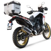 Baúl en aluminio color plata, incluye portaequipajes específico de aluminio y placa especifica de acero. Baúl GPR TECH compatible con  Yamaha Tenere 700 2021/2024 e5