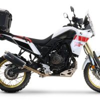 Baúl en aluminio color plata, incluye portaequipajes específico de aluminio y placa especifica de acero. Baúl GPR TECH compatible con  Yamaha Tenere 700 2019/2020 e4