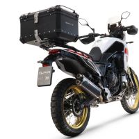 Baúl en aluminio color plata, incluye portaequipajes específico de aluminio y placa especifica de acero. Baúl GPR TECH compatible con  Yamaha Tenere 700 2021/2024 e5