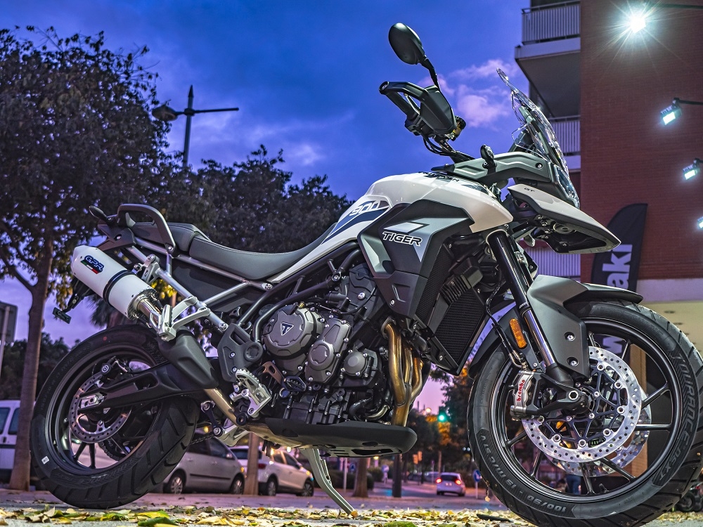 GPR escape compatible con  Triumph Tiger 900 2020-2023, Albus Evo4, Escape legal, homologado, silenciador con db killer desmontable y tubo de conexión específico 