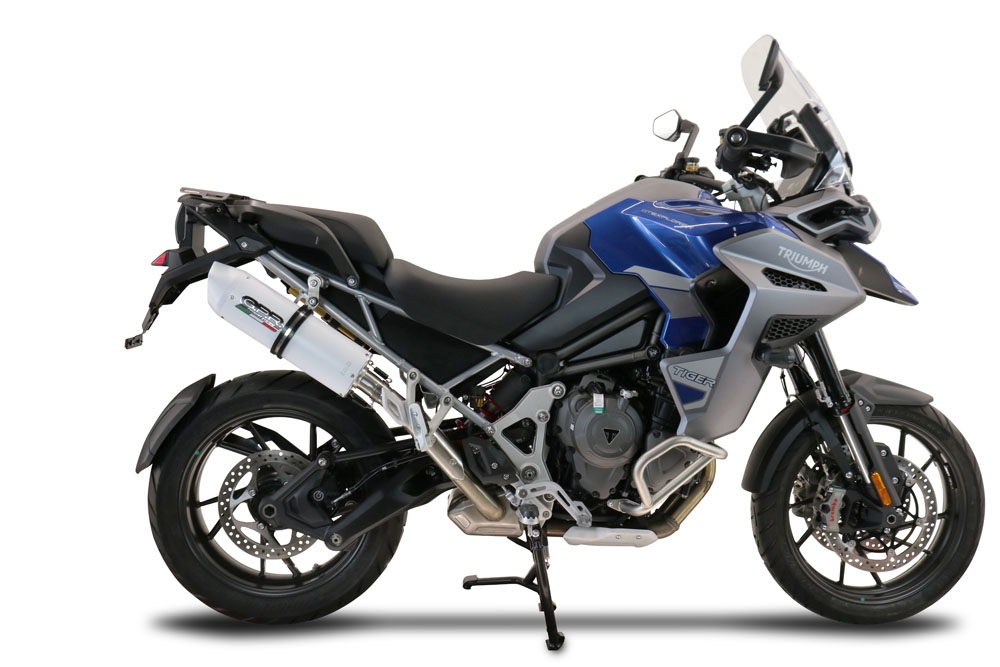 Escape compatible con Triumph Tiger 1200 Gt - Rally 2022-2024, Albus Evo4, Escape legal, homologado, silenciador con db killer desmontable y tubo de conexión específico 