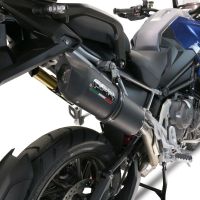 GPR escape compatible con  Triumph Tiger 1200 Gt - Rally 2022-2024, Furore Evo4 Nero, Escape legal, homologado, silenciador con db killer desmontable y tubo de conexión específico 