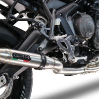 Escape compatible con Triumph Trident 660 2021-2024, Deeptone Inox, Escape completo racing, incluyendo colector y db killer desmontable, sin homologación 