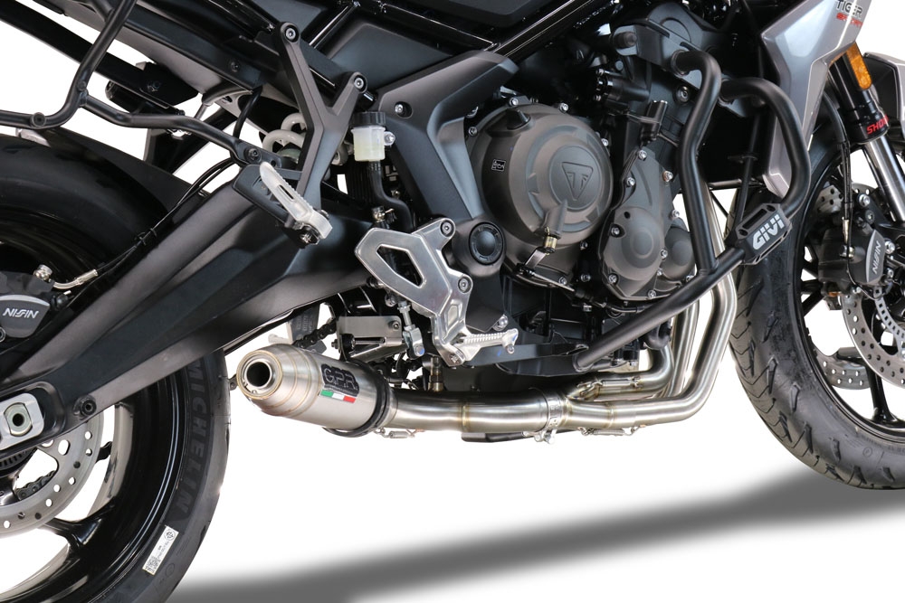Escape compatible con Triumph Trident 660 2021-2024, Deeptone Inox, Escape completo racing, incluyendo colector y db killer desmontable, sin homologación 