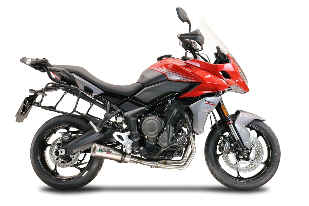 Escape compatible con Triumph Tiger Sport 660 2022-2024, M3 Inox , Escape completo racing, incluyendo colector y db killer desmontable, sin homologación 